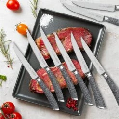 Zachvo Marble Serrated Steak Knives - Set Of 8