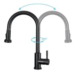 Transform Vienna Black 1-Handle Deck Mount Pull-Down Handle/Lever Kitchen Faucet (Deck Plate Included) -Alliedbas Shop 330989396 AlternateImage2 l