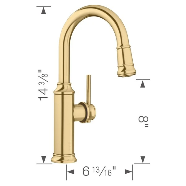 Blanco Empressa Satin Gold 1-Handle Deck Mount Residential Bar And Kitchen Faucet 2 Blanco Empressa Satin Gold 1-Handle Deck Mount Residential Bar And Kitchen Faucet - Image 2
