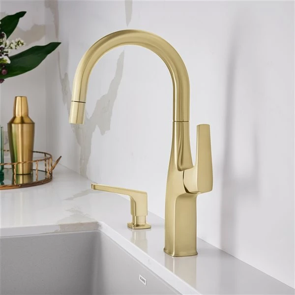 Blanco Rivana Satin Gold 1-Handle Deck Mount Residential Bar And Kitchen Faucet 1 Blanco Rivana Satin Gold 1-Handle Deck Mount Residential Bar And Kitchen Faucet