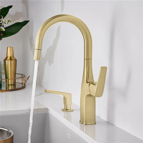 Blanco Rivana Satin Gold 1-Handle Deck Mount Residential Bar And Kitchen Faucet 3 Blanco Rivana Satin Gold 1-Handle Deck Mount Residential Bar And Kitchen Faucet - Image 3