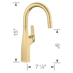 Blanco Rivana Satin Gold 1-Handle Deck Mount Residential Bar And Kitchen Faucet 9 Blanco Rivana Satin Gold 1-Handle Deck Mount Residential Bar And Kitchen Faucet -Alliedbas Shop 330992828 AlternateImage4 l