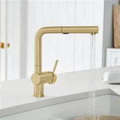 Blanco Linus Satin Gold 1-Handle Deck Mount Pull-Out Residential Kitchen Faucet 9 Blanco Linus Satin Gold 1-Handle Deck Mount Pull-Out Residential Kitchen Faucet -Alliedbas Shop 330992829 AlternateImage3 l