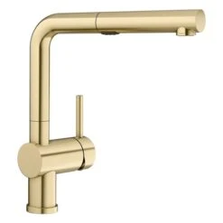 Blanco Linus Satin Gold 1-Handle Deck Mount Pull-Out Residential Kitchen Faucet
