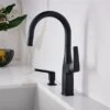 Blanco Rivana Matte Black 1-Handle Deck Mount Residential Bar And Kitchen Faucet