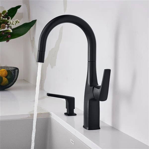 Blanco Rivana Matte Black 1-Handle Deck Mount Residential Bar And Kitchen Faucet 4 Blanco Rivana Matte Black 1-Handle Deck Mount Residential Bar And Kitchen Faucet - Image 4