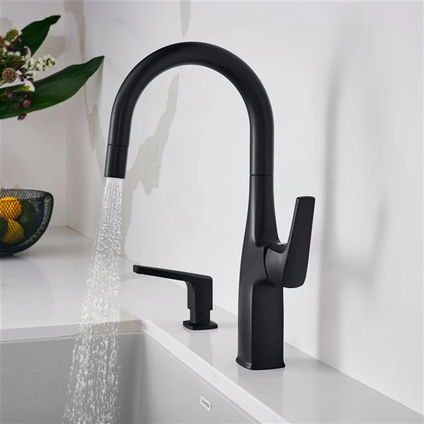 Blanco Rivana Matte Black 1-Handle Deck Mount Residential Bar And Kitchen Faucet 3 Blanco Rivana Matte Black 1-Handle Deck Mount Residential Bar And Kitchen Faucet - Image 3