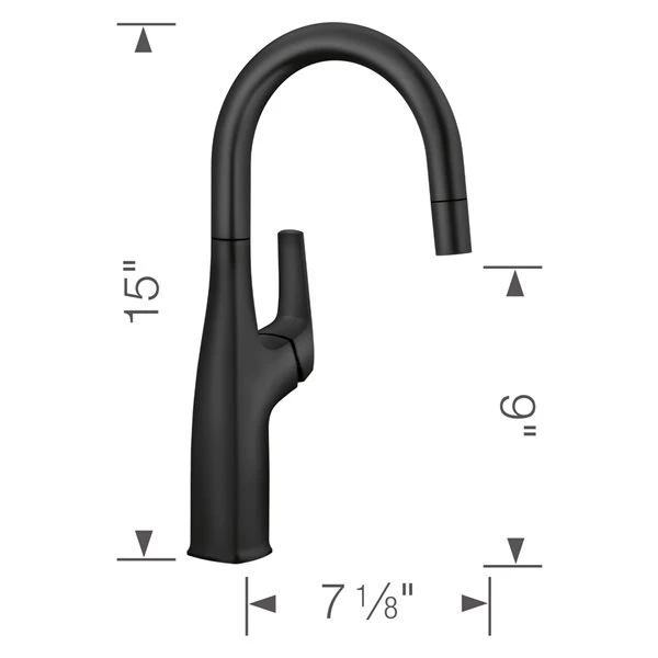 Blanco Rivana Matte Black 1-Handle Deck Mount Residential Bar And Kitchen Faucet 2 Blanco Rivana Matte Black 1-Handle Deck Mount Residential Bar And Kitchen Faucet - Image 2