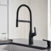 Blanco Rivana Matte Black 1-Handle Deck Mount Pull-Down Residential Kitchen Faucet