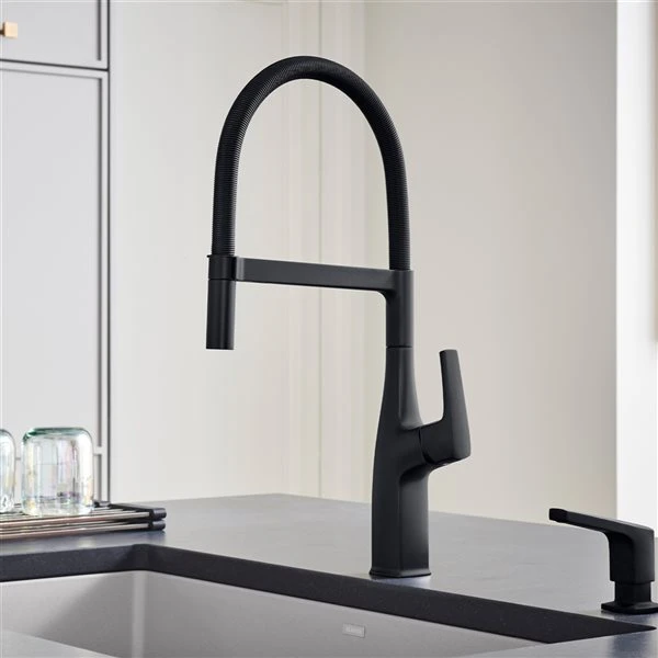 Blanco Rivana Matte Black 1-Handle Deck Mount Pull-Down Residential Kitchen Faucet 1 Blanco Rivana Matte Black 1-Handle Deck Mount Pull-Down Residential Kitchen Faucet