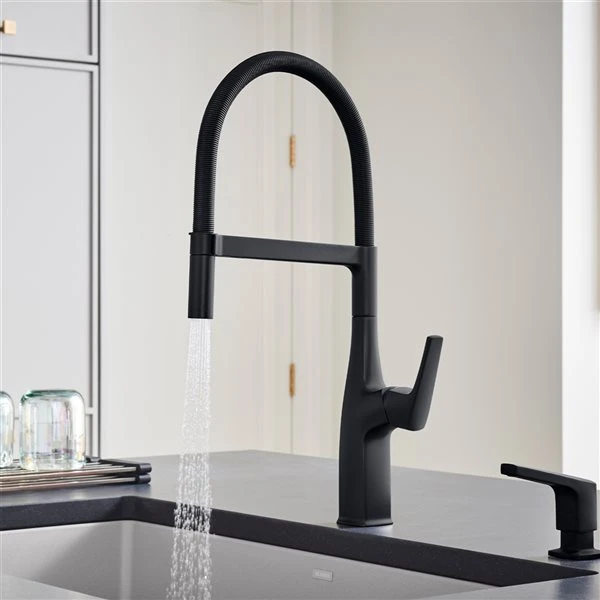 Blanco Rivana Matte Black 1-Handle Deck Mount Pull-Down Residential Kitchen Faucet 2 Blanco Rivana Matte Black 1-Handle Deck Mount Pull-Down Residential Kitchen Faucet - Image 2