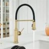 Blanco Empressa Satin Gold 1-Handle Deck Mount Pull-Down Residential Kitchen Faucet