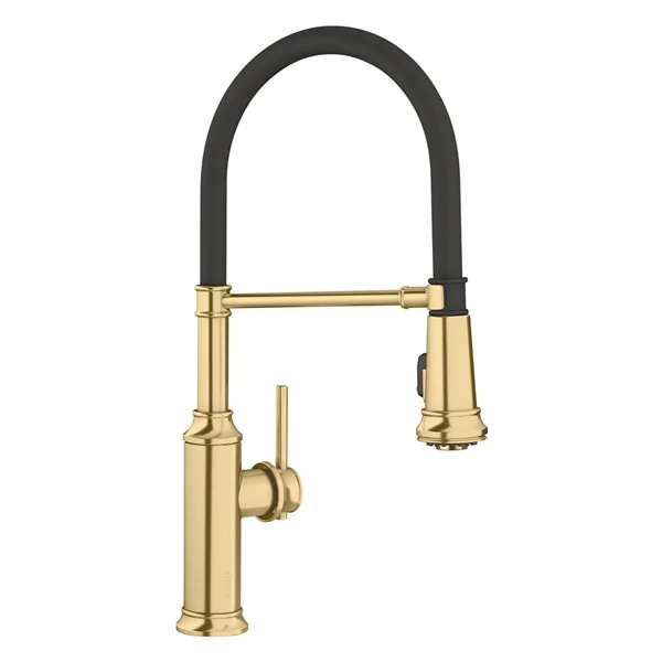 Blanco Empressa Satin Gold 1-Handle Deck Mount Pull-Down Residential Kitchen Faucet 4 Blanco Empressa Satin Gold 1-Handle Deck Mount Pull-Down Residential Kitchen Faucet - Image 4