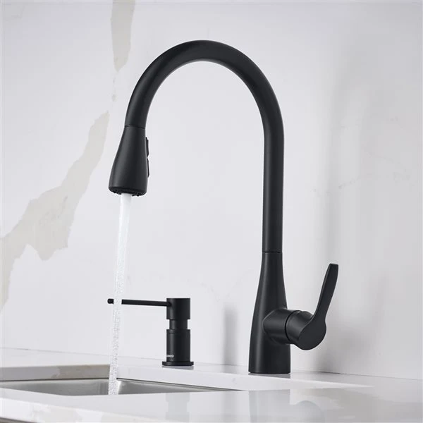Blanco Atura Matte Black 1-Handle Deck Mount Pull-Down Residential Kitchen Faucet 2 Blanco Atura Matte Black 1-Handle Deck Mount Pull-Down Residential Kitchen Faucet - Image 2