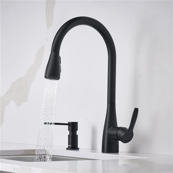 Blanco Atura Matte Black 1-Handle Deck Mount Pull-Down Residential Kitchen Faucet 3 Blanco Atura Matte Black 1-Handle Deck Mount Pull-Down Residential Kitchen Faucet - Image 3