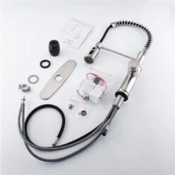 Clihome 19.25-in Nickel Touch Kitchen Faucet With Pull Down Sprayer