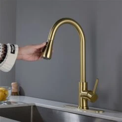 Clihome 16.50-in Gold Kitchen Faucet With Pull Out Sprayer -Alliedbas Shop 330992858 AlternateImage1 l