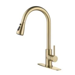Clihome 16.50-in Gold Kitchen Faucet With Pull Out Sprayer -Alliedbas Shop 330992858 MainImage 001 l