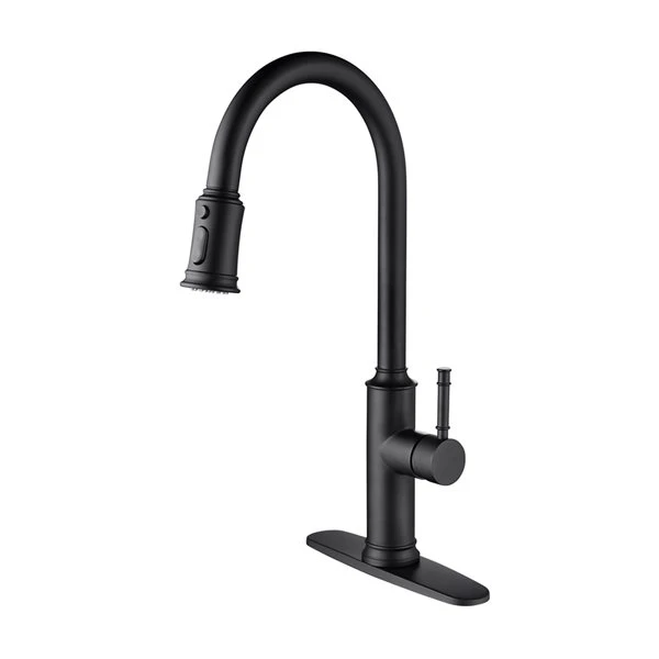 Clihome 19.68-in Black Kitchen Faucet With Pull Out Sprayer 4 Clihome 19.68-in Black Kitchen Faucet With Pull Out Sprayer - Image 4