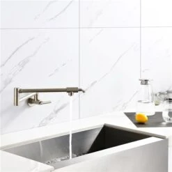 Clihome 18.26-in Nickel Wall Mount Pot Filler Faucet