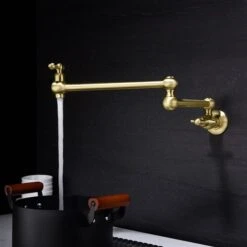 Clihome 18.26-in Wall Mount Pot Filler Faucet - Gold -Alliedbas Shop 330992867 AlternateImage2 l