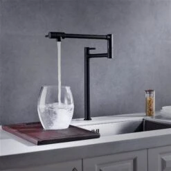 Clihome 18.26-in Black Pot Filler Faucet With Extension Shank