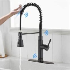 Clihome 19.25-in Touch Kitchen Faucet With Pull Down Sprayer - Black 8 Clihome 19.25-in Touch Kitchen Faucet With Pull Down Sprayer - Black -Alliedbas Shop 330992874 AlternateImage1 l