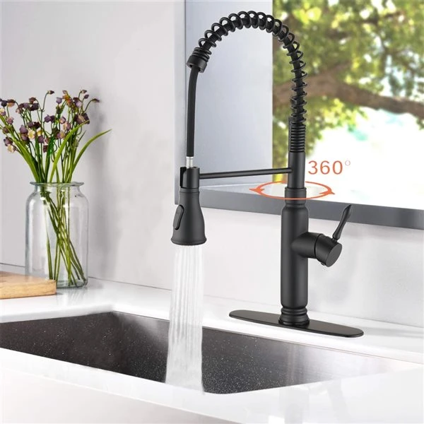 Clihome 19.25-in Touch Kitchen Faucet With Pull Down Sprayer - Black 2 Clihome 19.25-in Touch Kitchen Faucet With Pull Down Sprayer - Black - Image 2