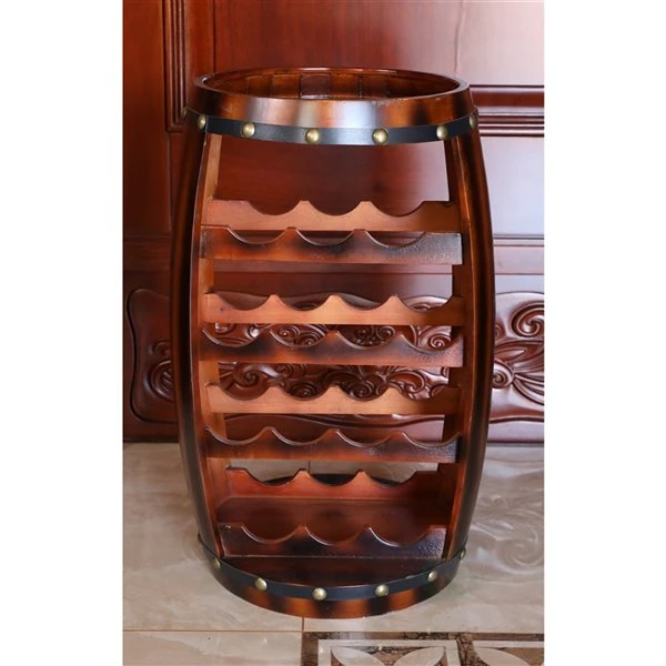 Vintiquewise 14-Bottle Brown Wood Wine Rack 2 Vintiquewise 14-Bottle Brown Wood Wine Rack - Image 2