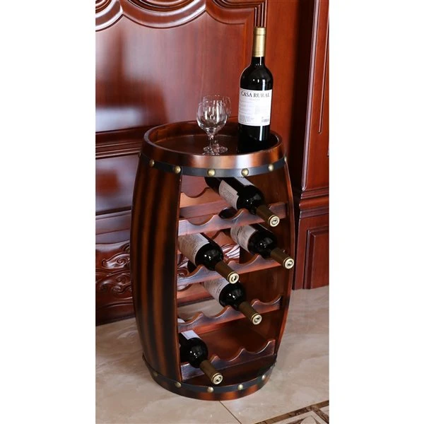 Vintiquewise 14-Bottle Brown Wood Wine Rack 5 Vintiquewise 14-Bottle Brown Wood Wine Rack - Image 5
