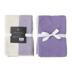 IH Casa Decor 3-Piece Lavender Dual Waffle Kitchen Towels