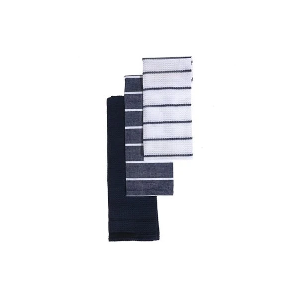 IH Casa Decor 3-Piece Navy Striped Dish Cloth Set 1 IH Casa Decor 3-Piece Navy Striped Dish Cloth Set