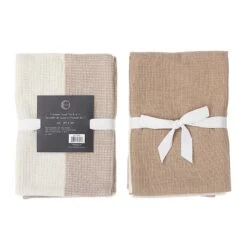IH Casa Decor 3-Piece Tan Dual Waffle Kitchen Towels