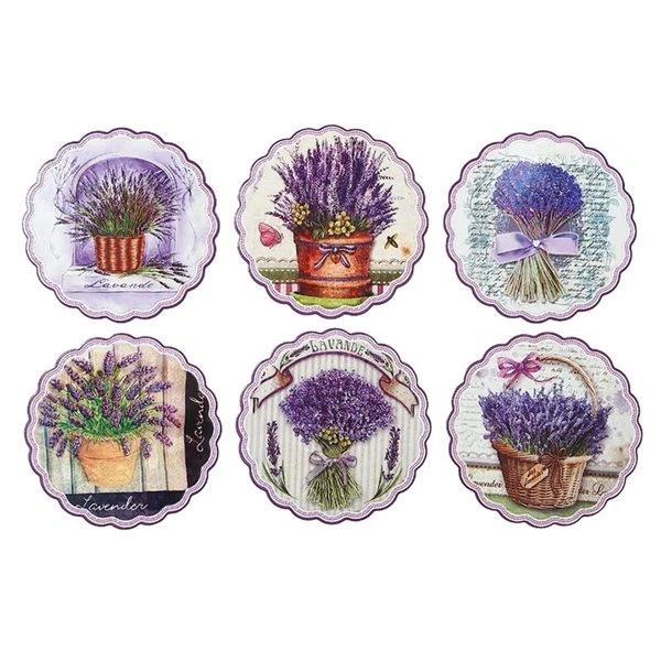 IH Casa Decor 6-Piece Lavender Round Scallop Edged Ceramic Trivet 1 IH Casa Decor 6-Piece Lavender Round Scallop Edged Ceramic Trivet
