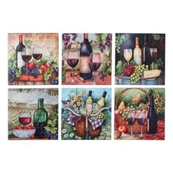 IH Casa Decor 6-Piece Winery Square Ceramic Trivet