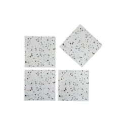 IH Casa Decor 4-Piece Terrazzo Square Glass Coasters