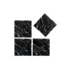 IH Casa Decor 4-Piece Black Marble Square Glass Coasters