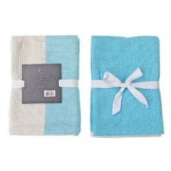 IH Casa Decor 3-Piece Sky Dual Waffle Kitchen Towels