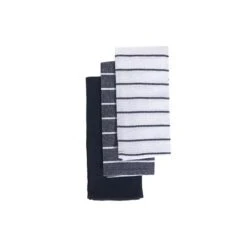 IH Casa Decor 3-Piece Navy Striped Kitchen Towel Set