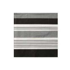 IH Casa Decor 20-Pack 3-Ply Paper Napkins (Black Striped) - Set Of 6