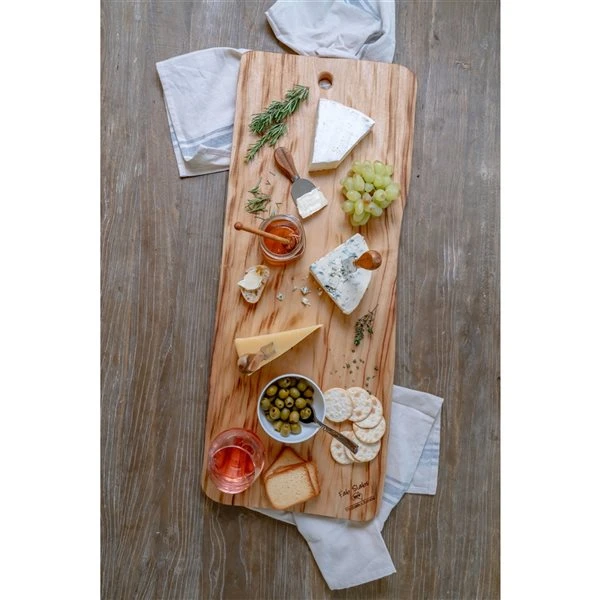 Fab Slabs Camphor Laurel 31.49-in L X 11.81-in W Natural Wood Antibacterial Grazing Platter 3 Fab Slabs Camphor Laurel 31.49-in L X 11.81-in W Natural Wood Antibacterial Grazing Platter - Image 3