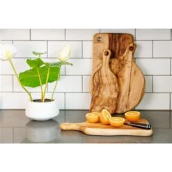 Fab Slabs Camphor Laurel 15.75-in L X 7.87-in W Natural Wood Antibacterial Cutting Board -Alliedbas Shop 331008983 AlternateImage2 l