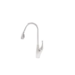 Novatto Brushed Nickel 1-Handle Deck Mount Pull-Down Handle/Lever Commercial/Residential Kitchen Faucet