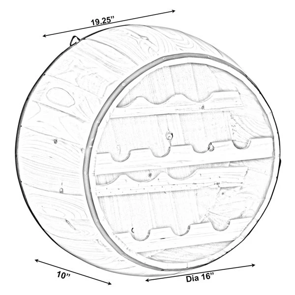 Vintiquewise 7-Bottle Brown Wooden Barrel-Shaped Wine Rack 4 Vintiquewise 7-Bottle Brown Wooden Barrel-Shaped Wine Rack - Image 4