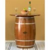 Vintiquewise 15-Bottle Brown Wooden Barrel-Shaped Wine Cabinet