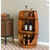 Vintiquewise 8-Bottle Brown Wooden Barrel-Shaped Wine Rack