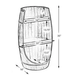 Vintiquewise 8-Bottle Brown Wooden Barrel-Shaped Wine Rack 7 Vintiquewise 8-Bottle Brown Wooden Barrel-Shaped Wine Rack -Alliedbas Shop 331023439 AlternateImage4 l