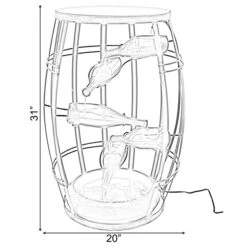 Vintiquewise Brown Metal Barrel-Shaped Wine Bottle Fountain -Alliedbas Shop 331023459 AlternateImage3 l