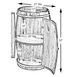 Vintiquewise 10-Bottle Wooden Brown Barrel-Shaped Wine Cabinet -Alliedbas Shop 331023483 AlternateImage3 l