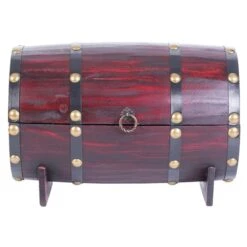 Vintiquewise 5-Bottle Brown Wooden Barrel-Shaped Wine Cabinet